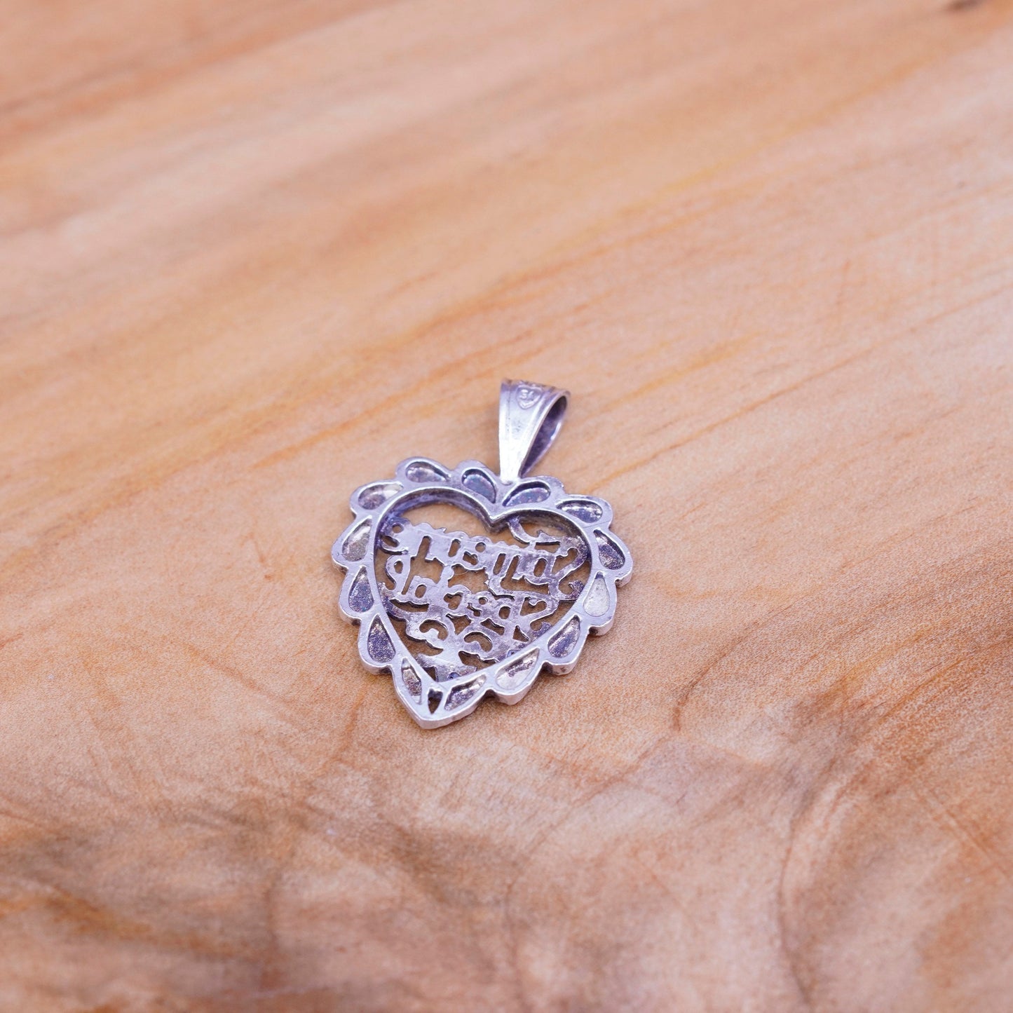 Vintage Sterling silver handmade pendant, 925 heart “someone special”