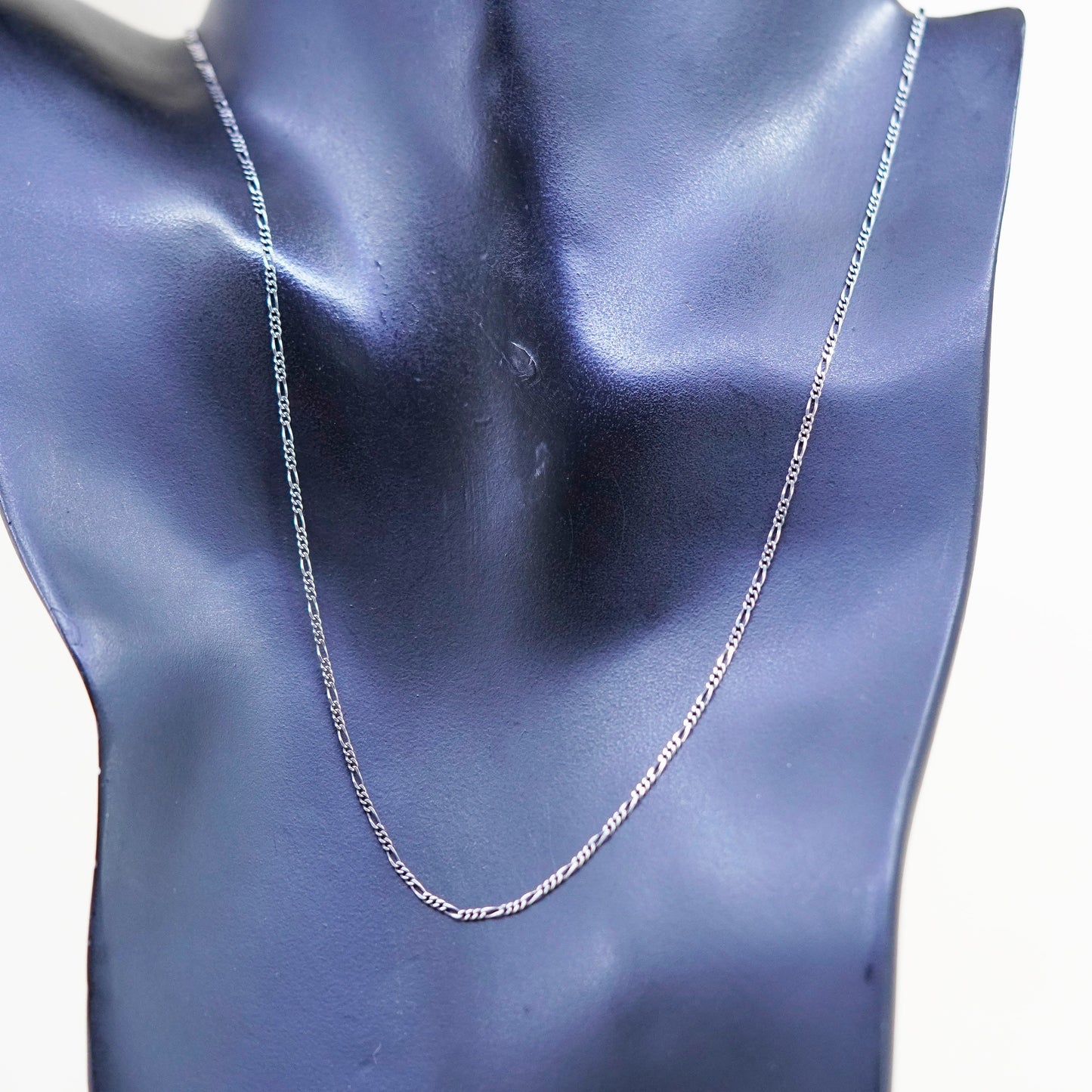 18”, 1.6mm, Vintage sterling silver figaro chain, 925 men’s necklace