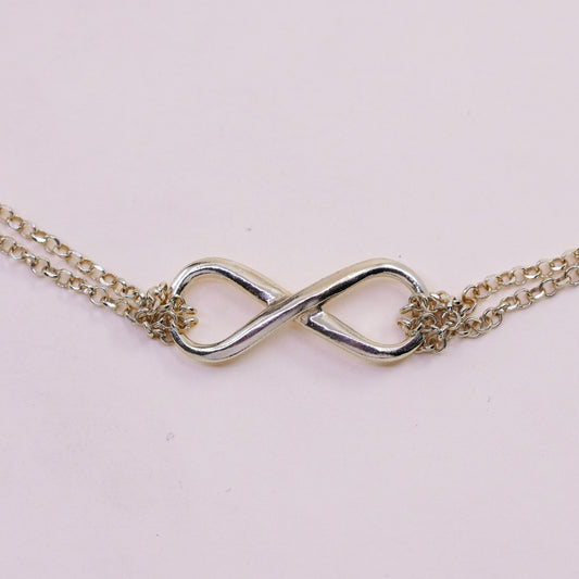 18”, vermeil gold sterling 925 silver handmade necklace, double circle chain