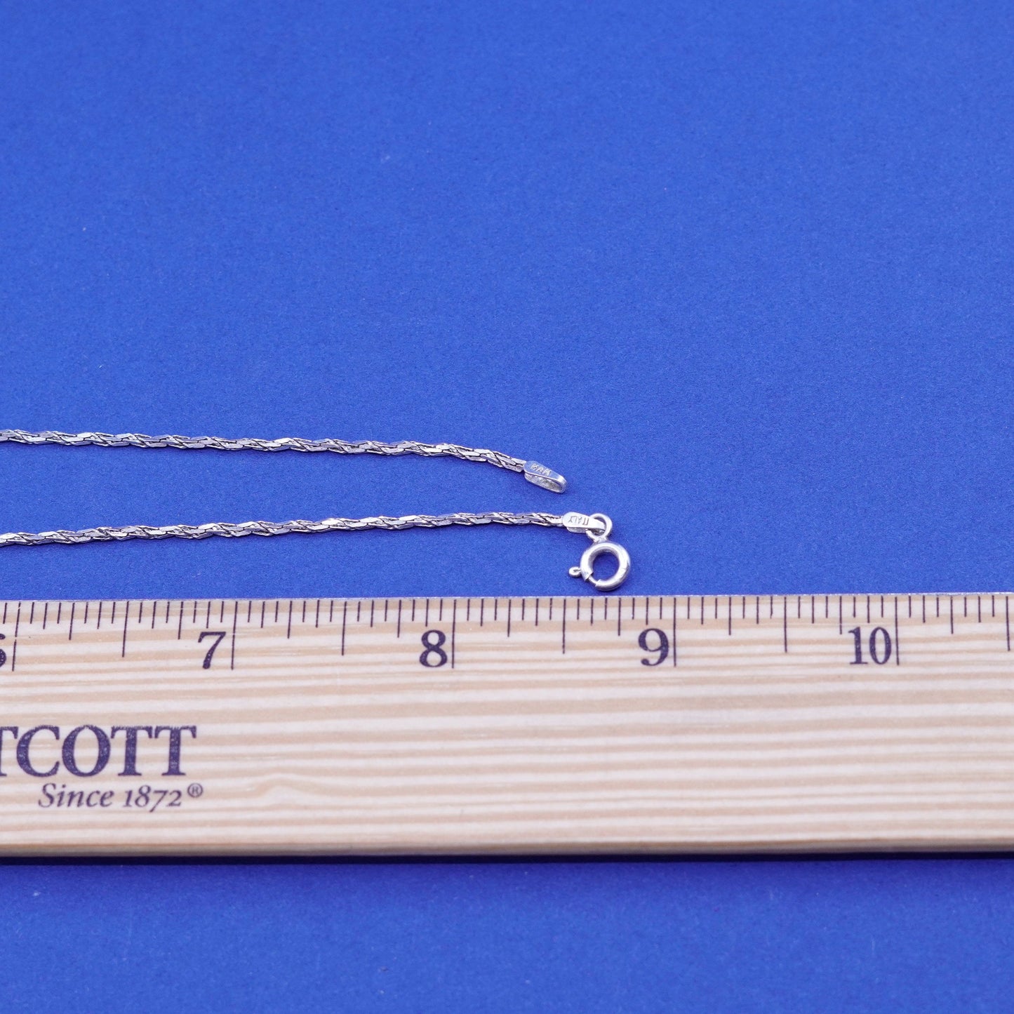 18”, 1mm, vintage Sterling silver handmade necklace, twisted 925 snake chain