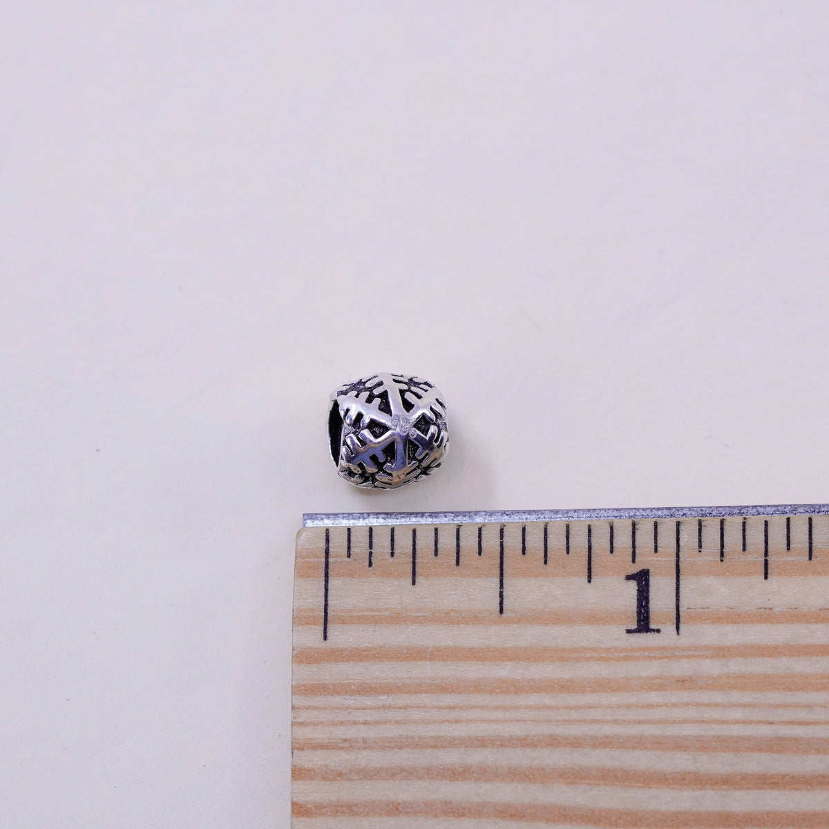 Vintage sterling silver handmade snowflake pendant, 925 charm