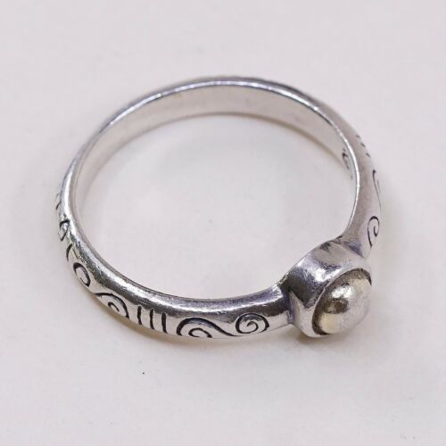 Sz 7 Vtg Brighton Sayan Sterling Silver Handmade Ring, 925 Band W/ Swirly