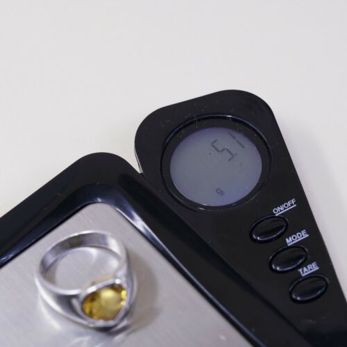 Sz 6, Sterling Silver handmade Ring, 925 Silver W/ Heart citrine, Stamped 925