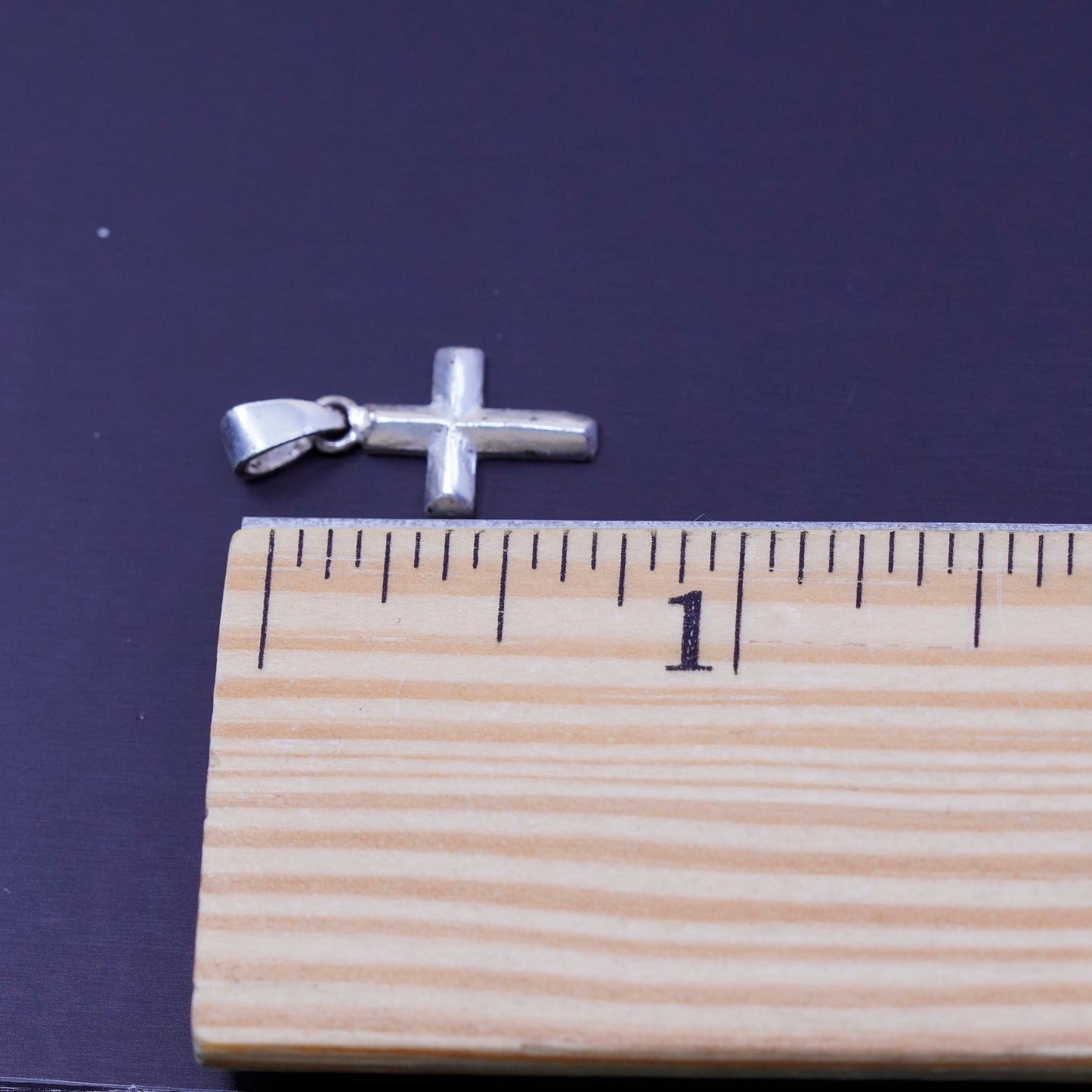 Vintage sterling 925 silver handmade cross pendant