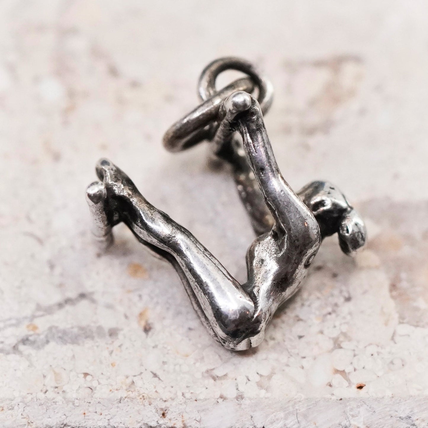 Vintage Sterling silver handmade pendant, 925 gymnast charm