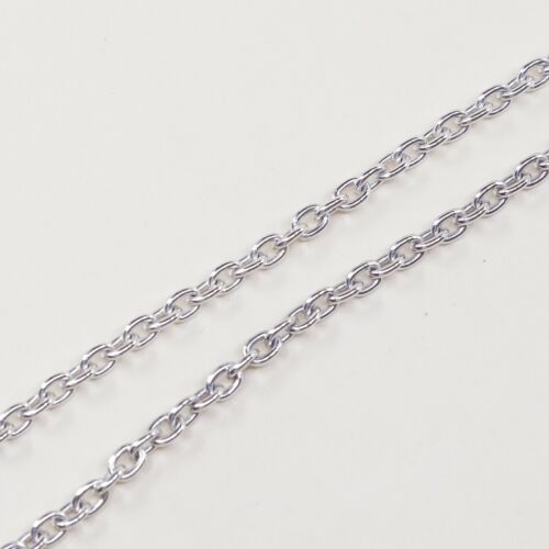 30”, 2mm, Vtg India 925 Sterling Silver Circle chain Necklace, Stamped 925