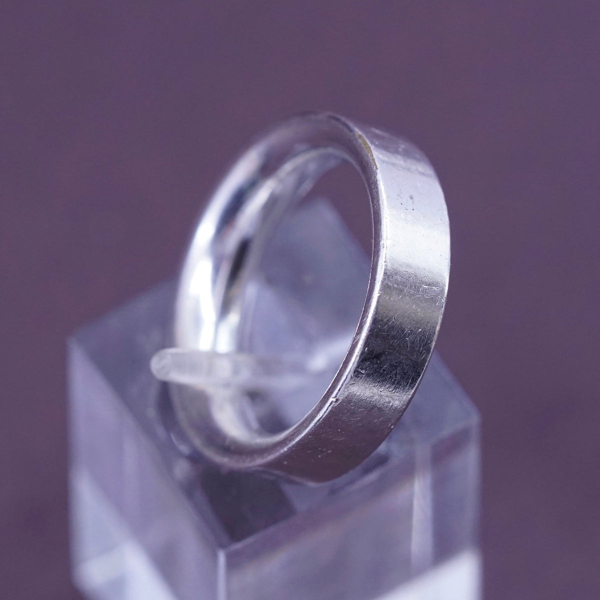 Size 6, vintage sterling 925 silver handmade ring wedding band