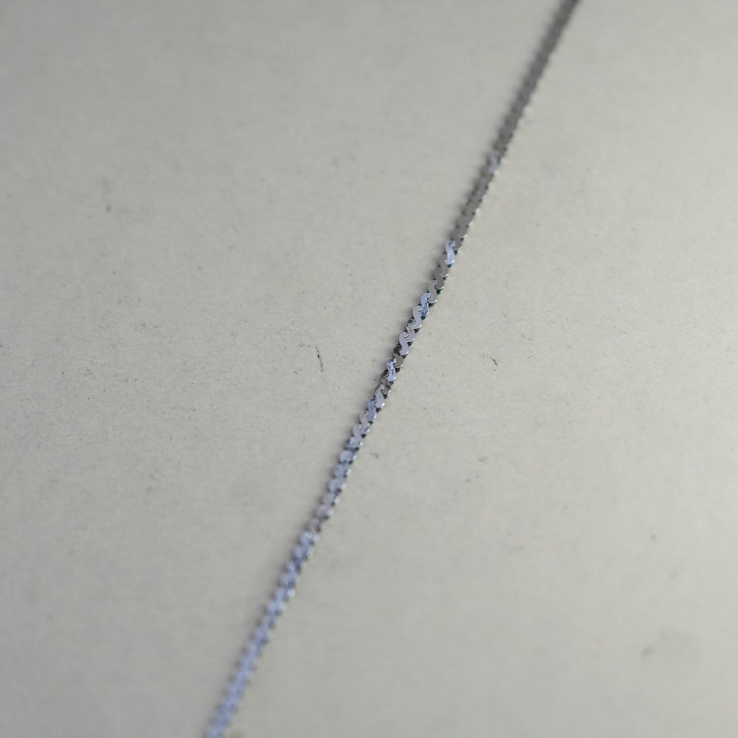 14”, 1mm, Vintage Italy sterling silver 925 s link chain, necklace