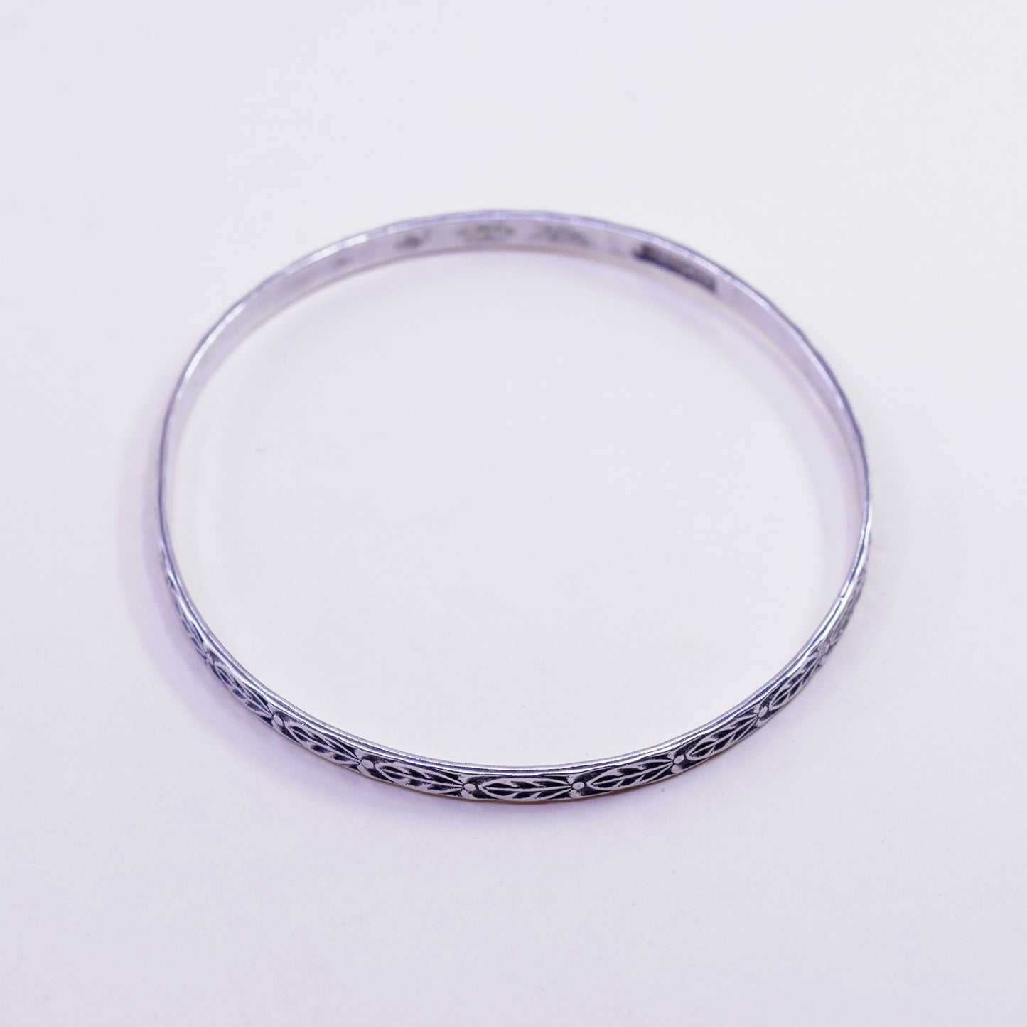 8.25”, vintage danecraft sterling silver handmade 925 bracelet, textured bangle