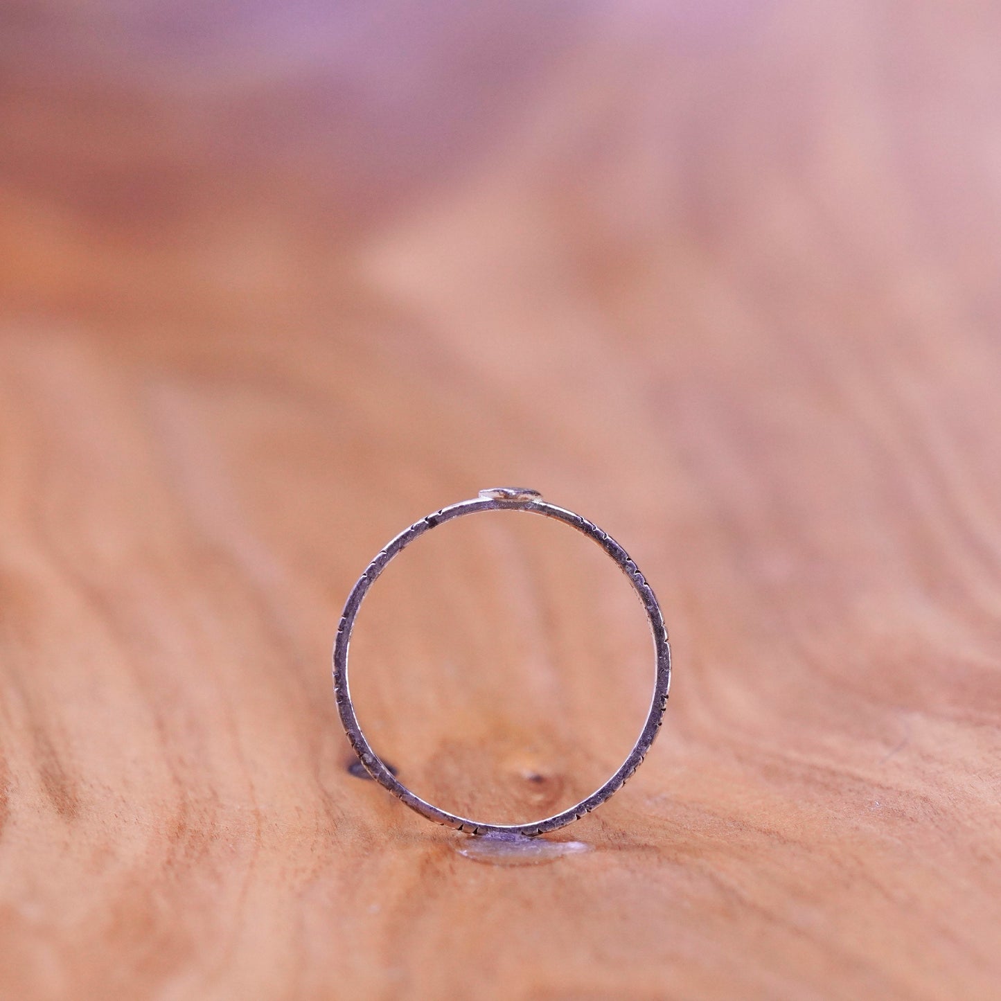 Size 9.25, vintage Sterling silver handmade ring, 925 thin band gold tone heart