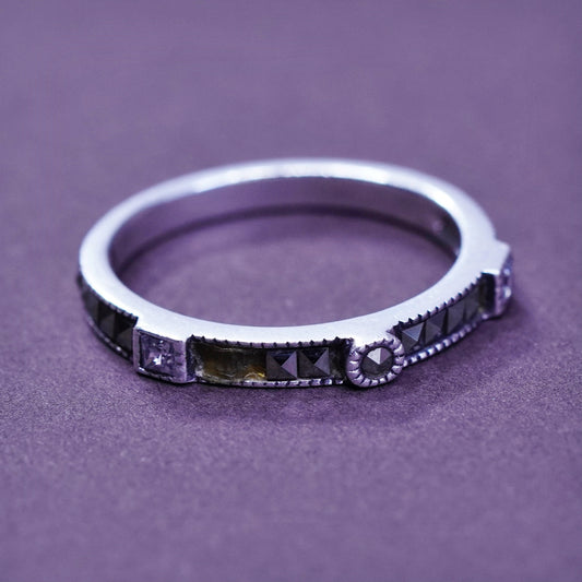 Size 7.25, vintage Judith Jack Sterling silver ring with marcasite, 925 band