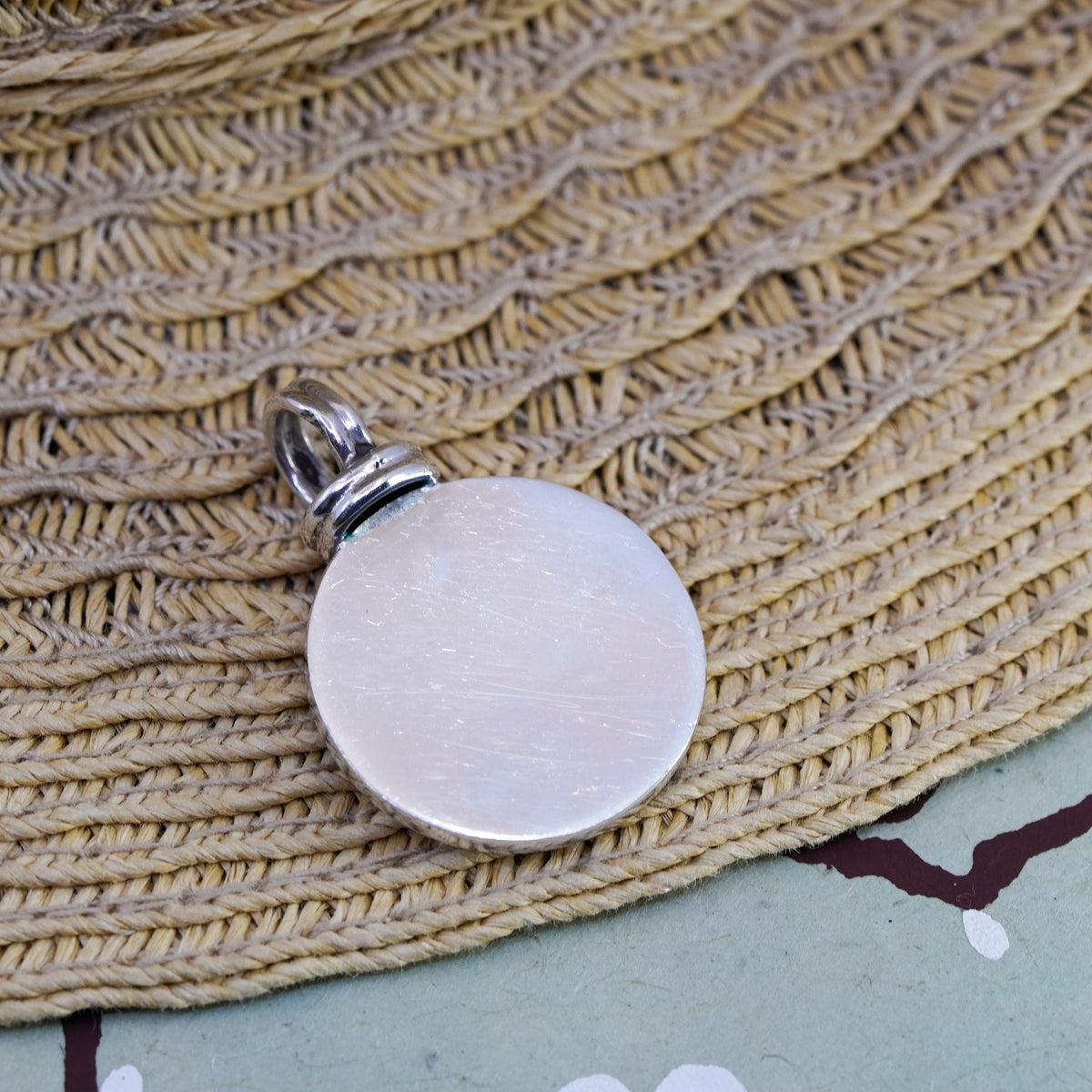 Vintage Sterling silver handmade pendant, Mexico 925 with name monogram “JGS”