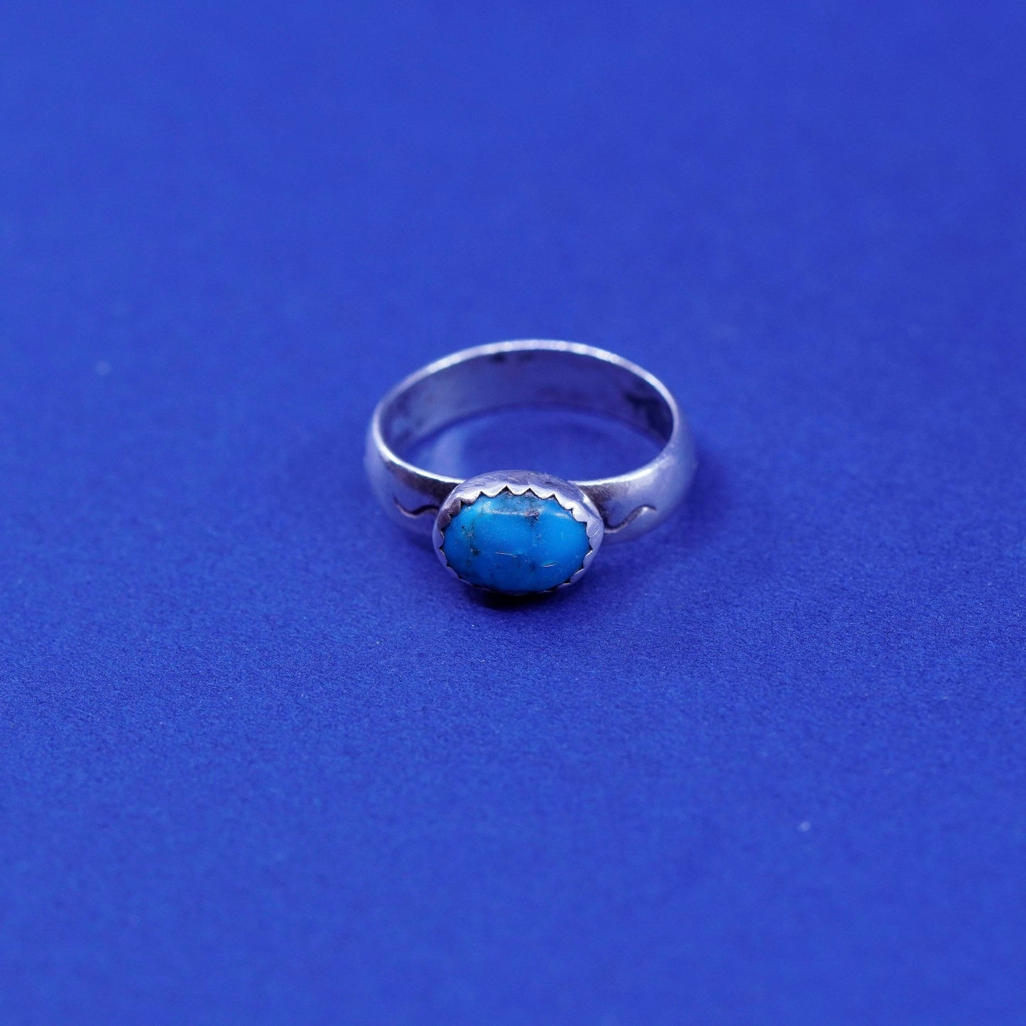 Size 1.5, Sterling silver ring, Native American southwestern 925 band turquoise