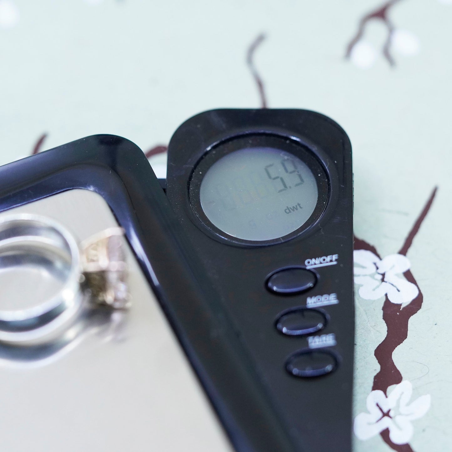 Size 7, VTG sterling 925 silver handmade pink crystal ring with 14K gold accent