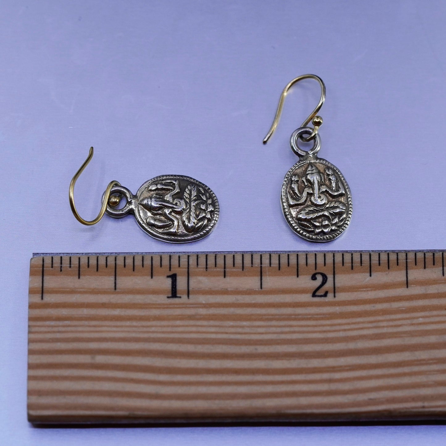 vermeil gold filled Sterling 925 silver elephant head of Lord Ganesha earrings