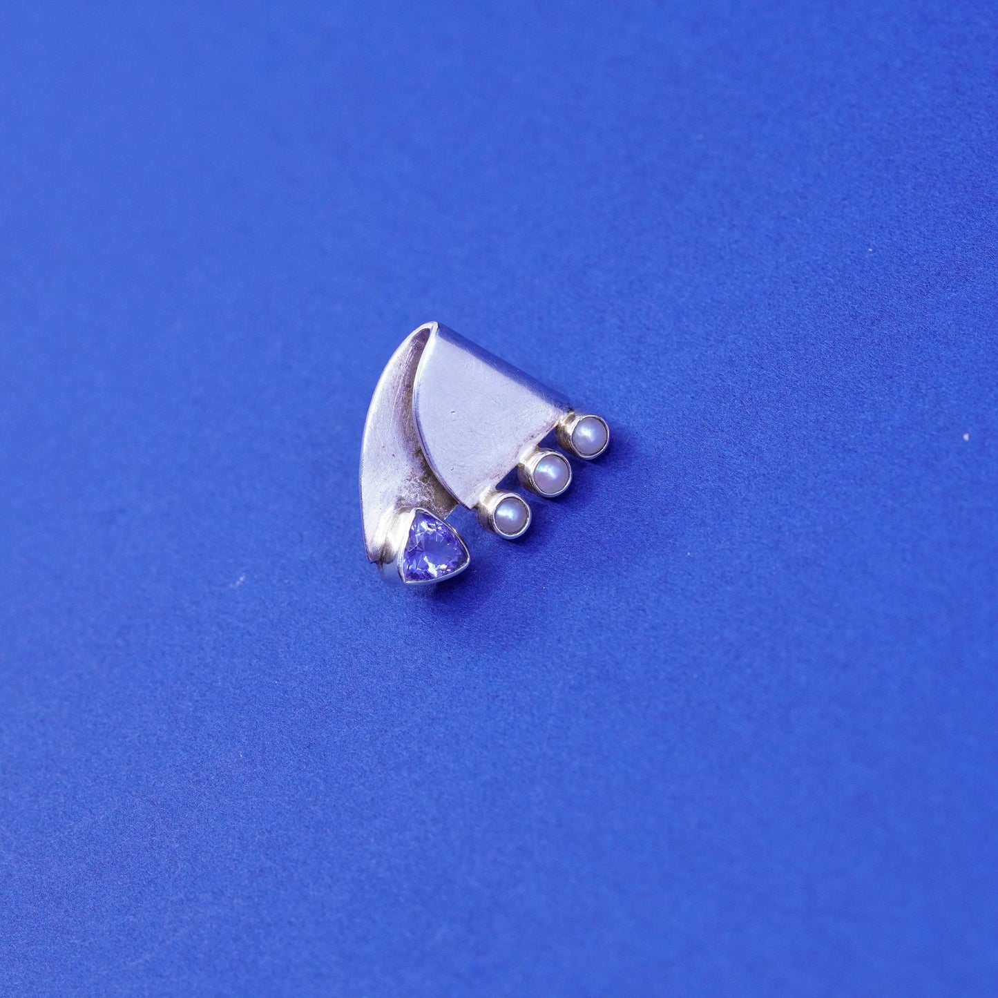 two tone 14K gold filled sterling silver earrings, 925 studs pearls amethyst