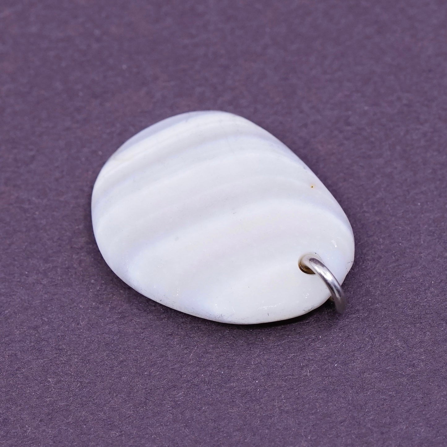 Vintage Sterling 925 silver handmade pendant charm with lace agate