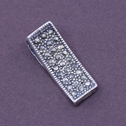 Vintage Sterling 925 silver handmade pendant with marcasite