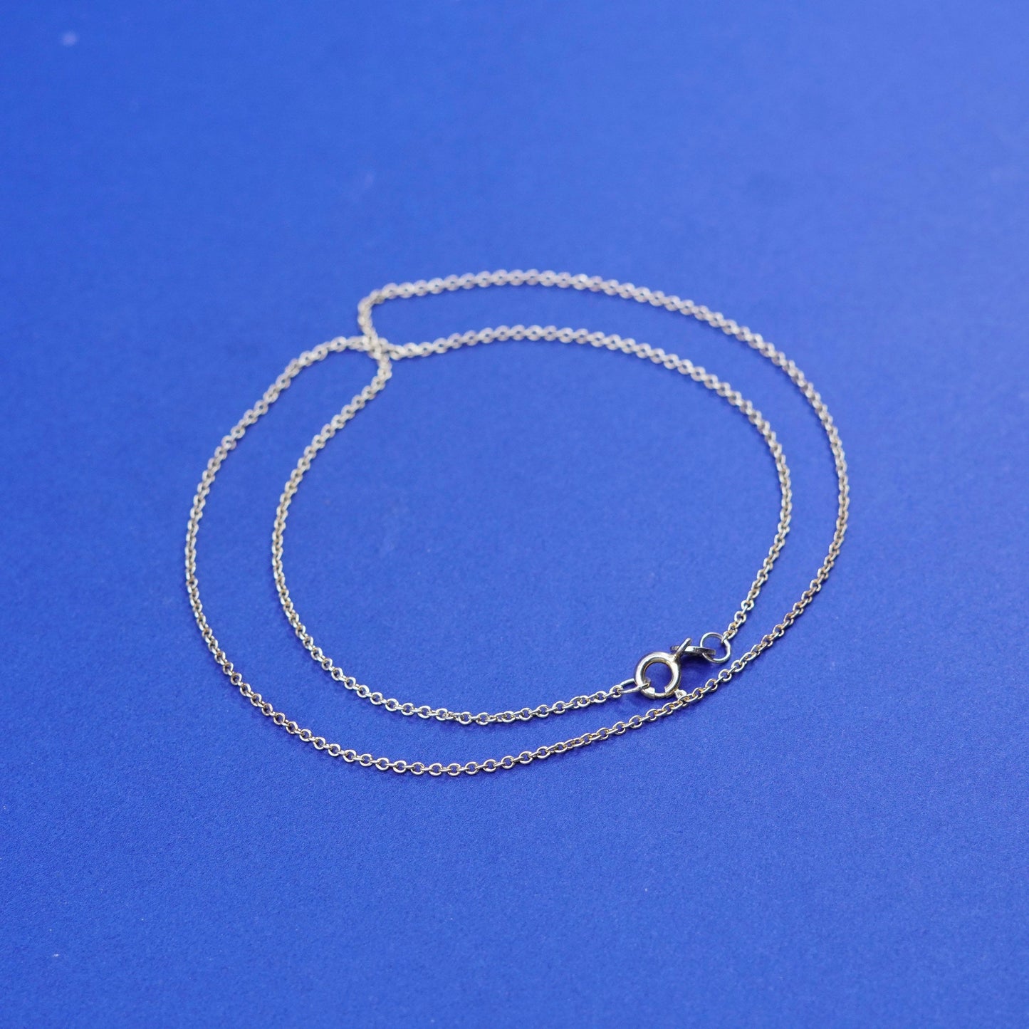 18”, 1mm, vintage Sterling silver necklace, vermeil gold over 925 circle chain