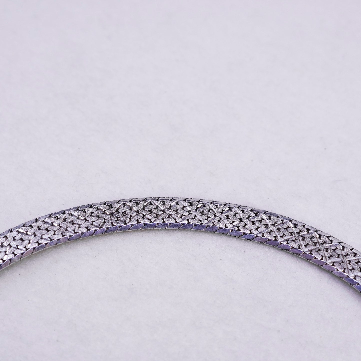 16” 8mm, Vintage Italian sterling 925 silver Riccio V shaped necklace, chain
