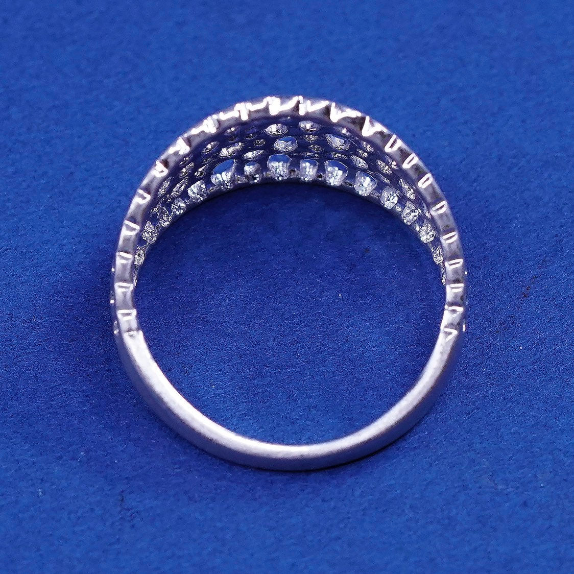 sz 7, vtg Sterling silver handmade ring, 925 band w/ filigree