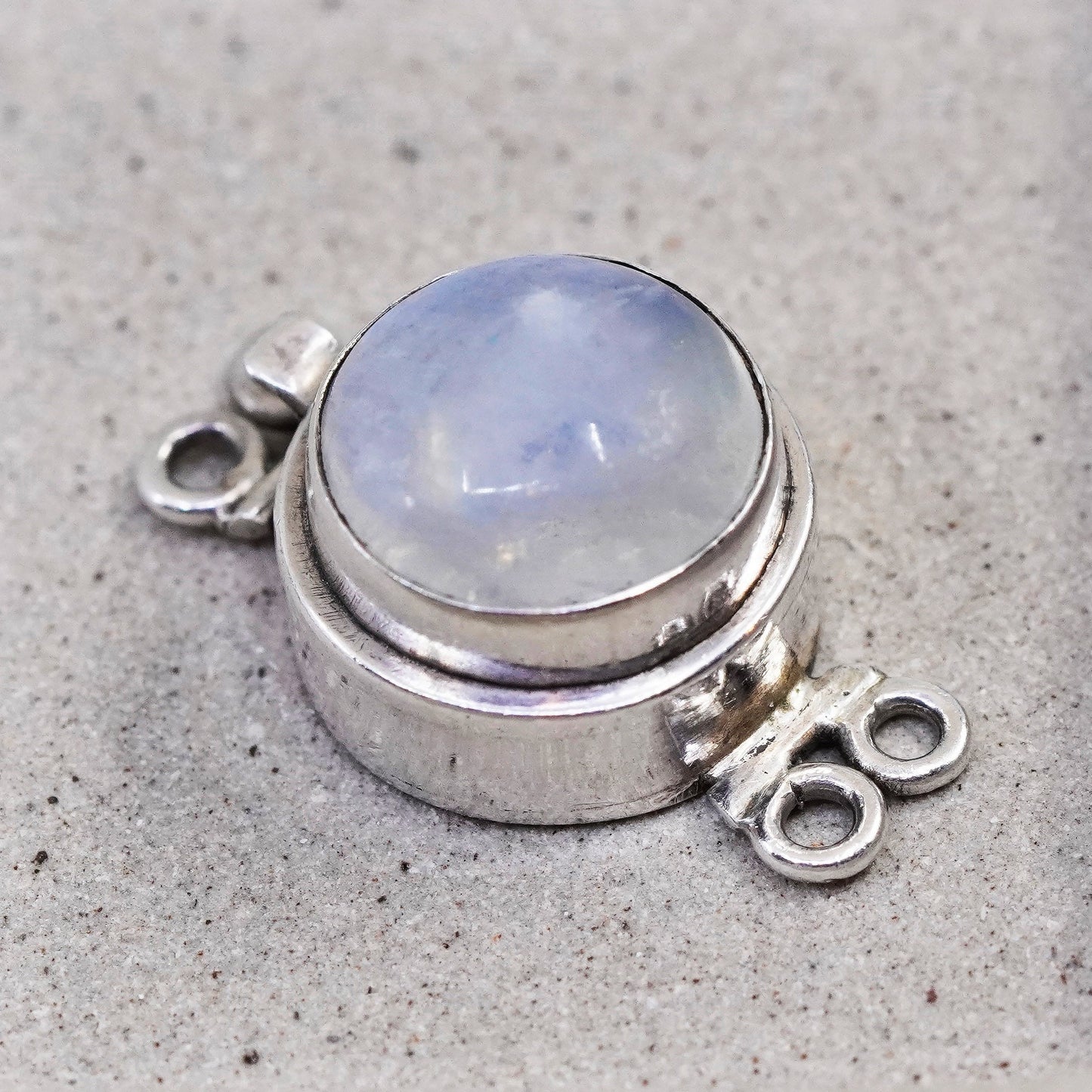 Vintage Sterling 925 silver handmade clasp with moonstone