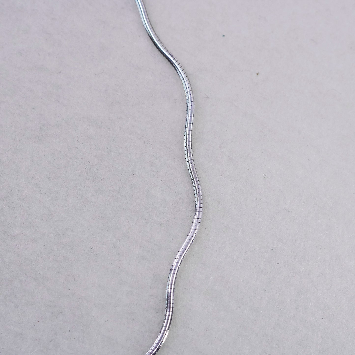 18” 2mm, vintage Italy 925 silver wavy omega chain necklace