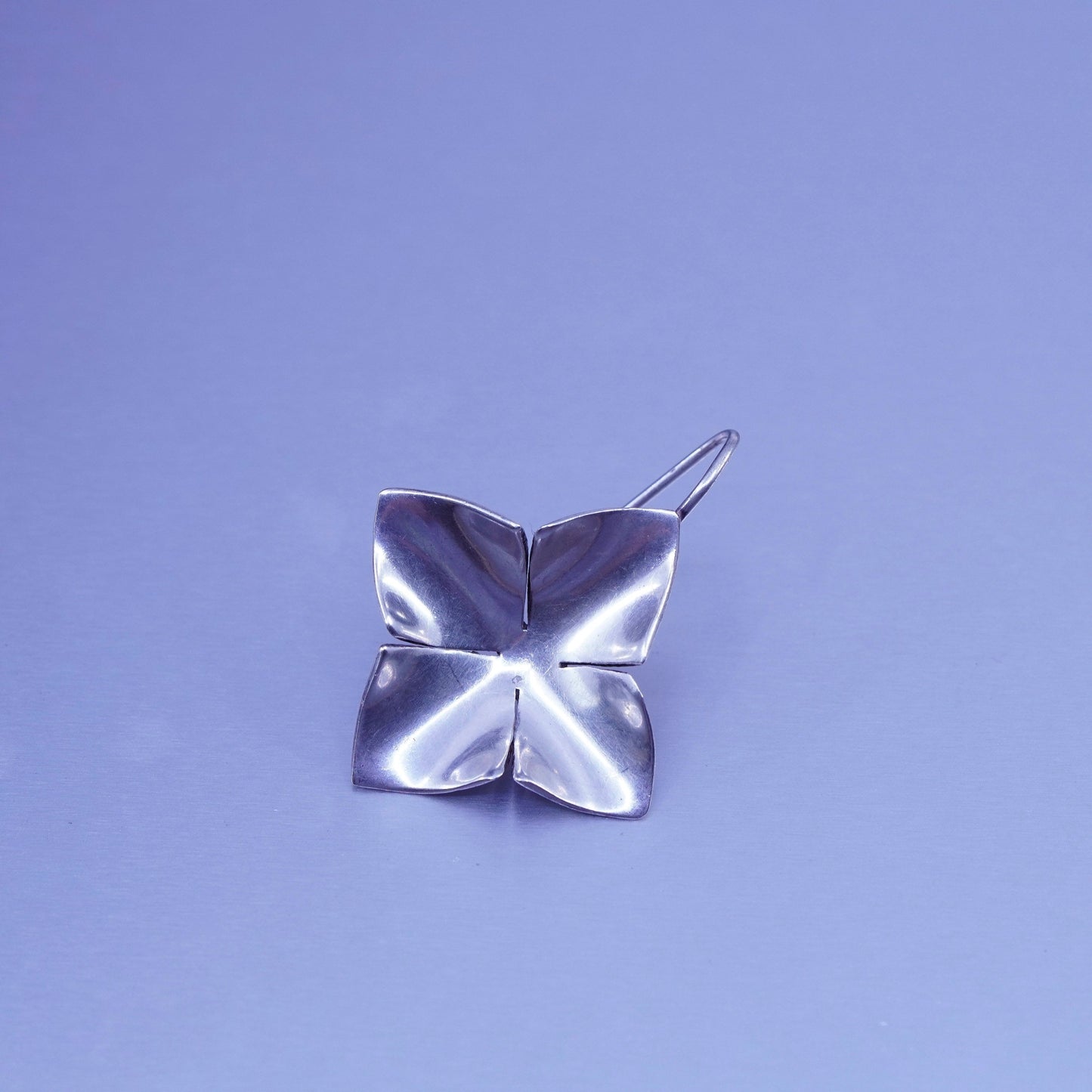 Vintage Sterling 925 silver handmade flower earrings