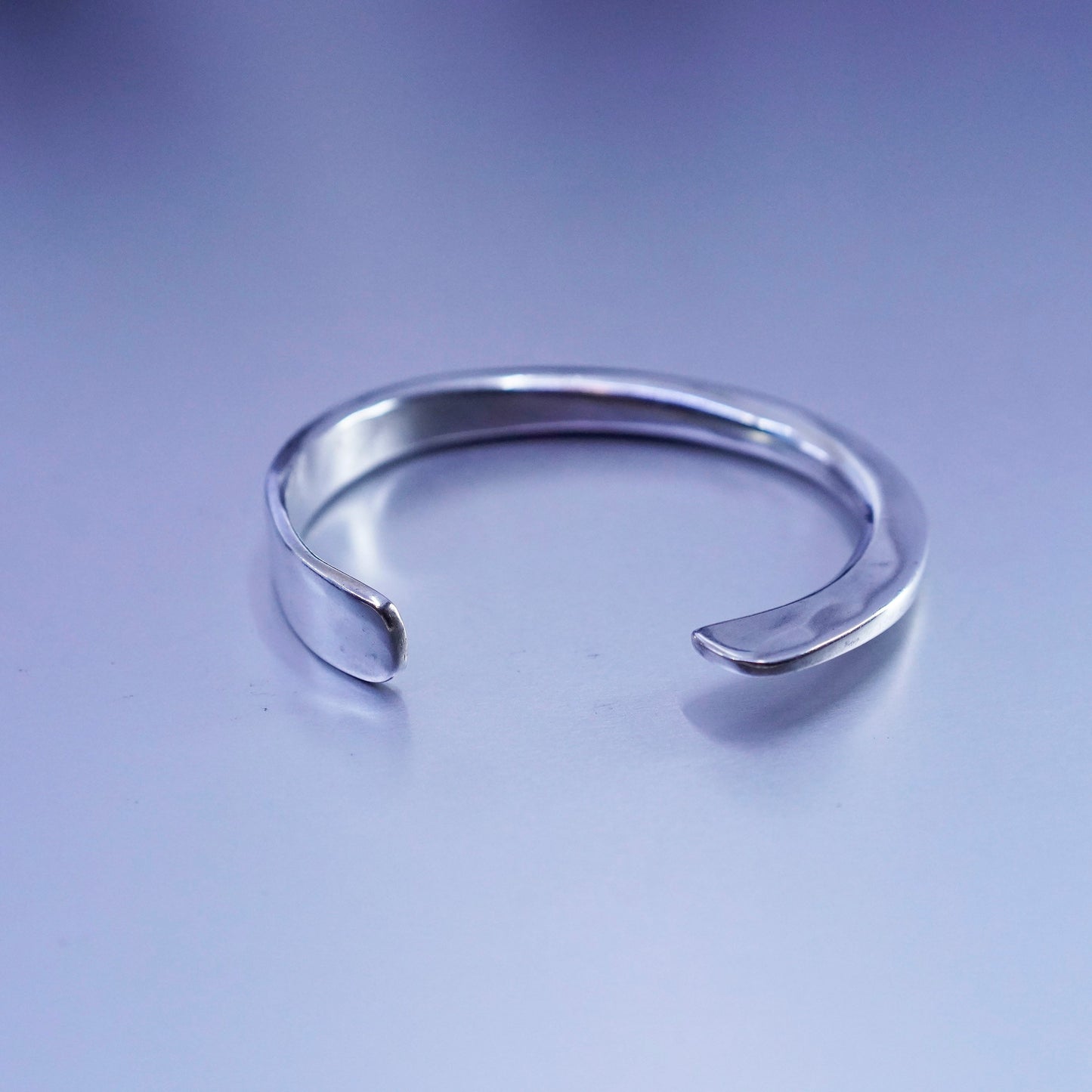 6.5”, Vintage Sterling 925 silver handmade bracelet, bold Simple cuff