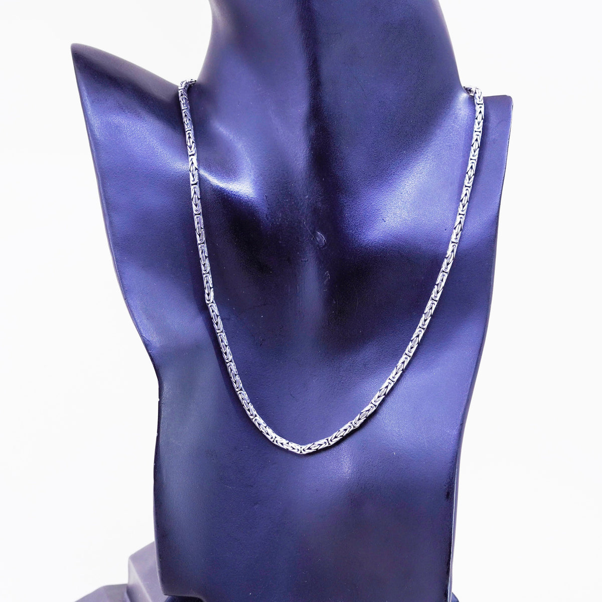 18”, BA Suarti sterling silver 925 handmade Bali birdcage Byzantine necklace