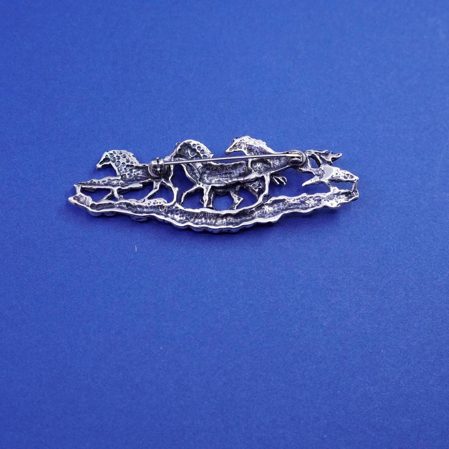 Silver Cloud Inc Sterling silver handmade brooch, 925 running horse pony pin