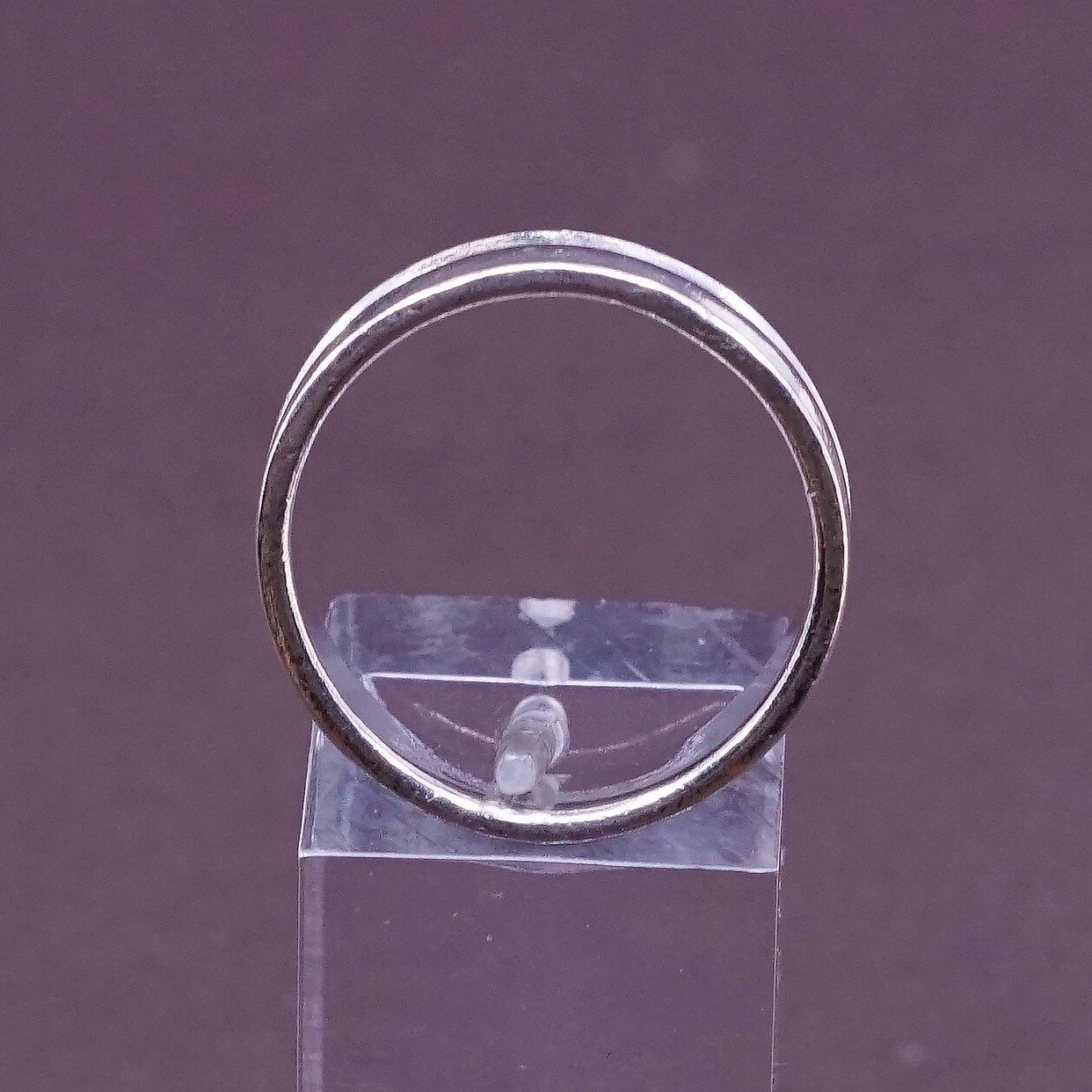 sz 9.75, vtg Sterling silver handmade ring, mexico 925 band w/ accent