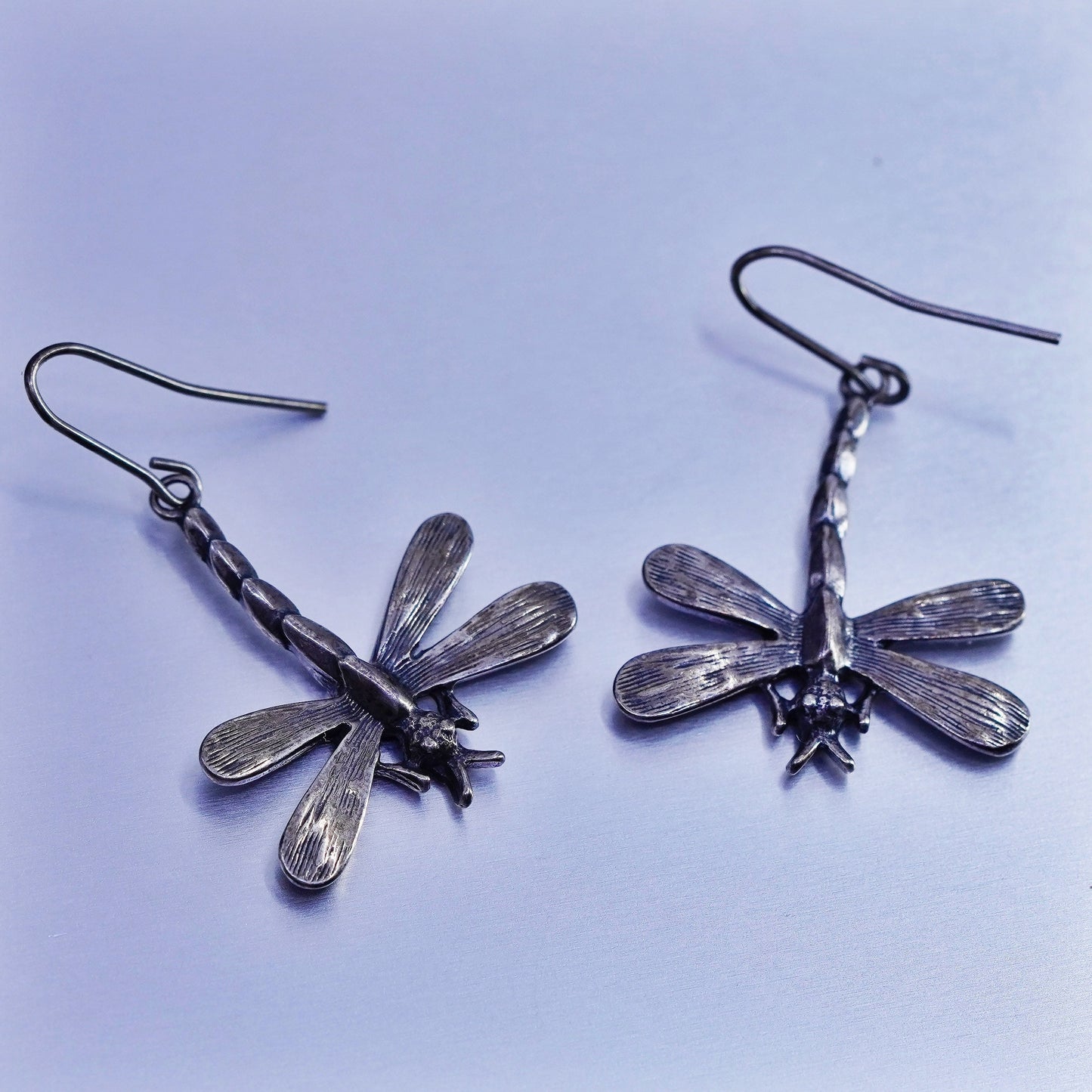 Native American Zuni Charlene Dishta Sterling 925 silver dragonfly earrings