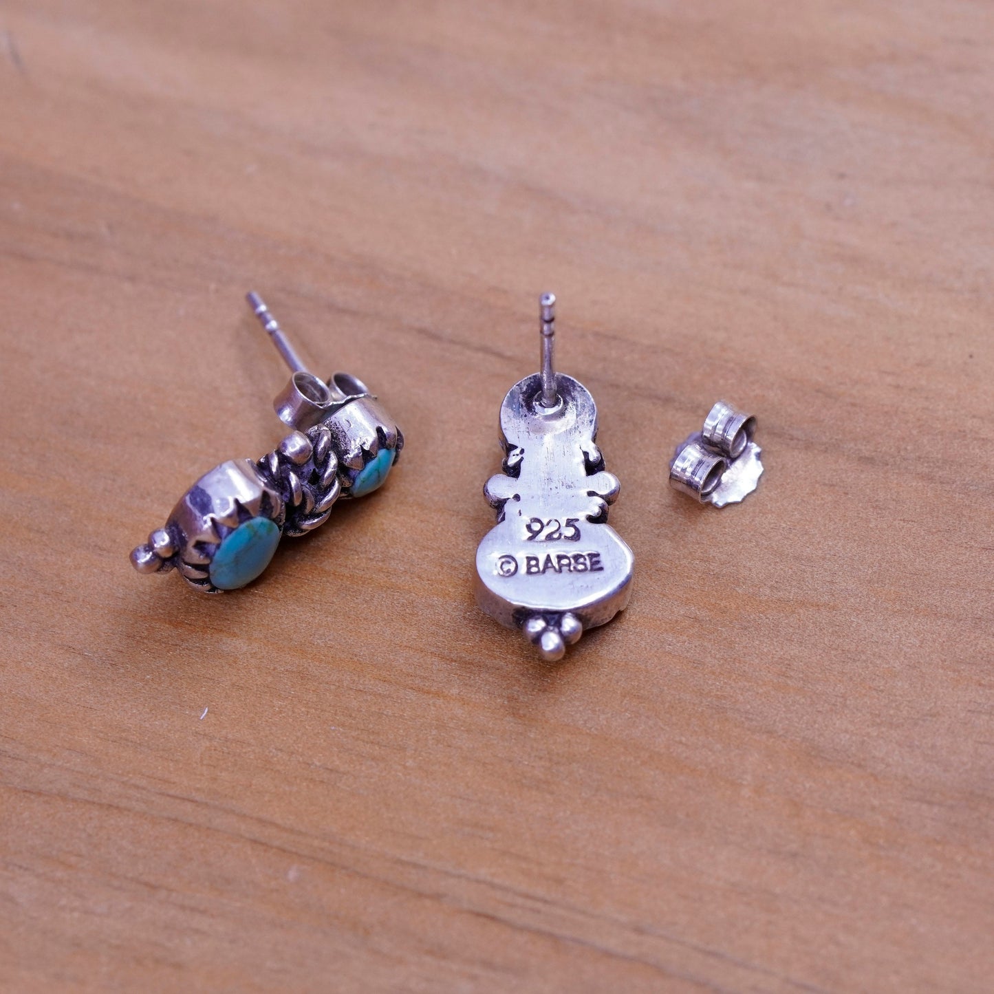 barse Sterling Silver Native American Southwest Earrings, 925 studs turquoise