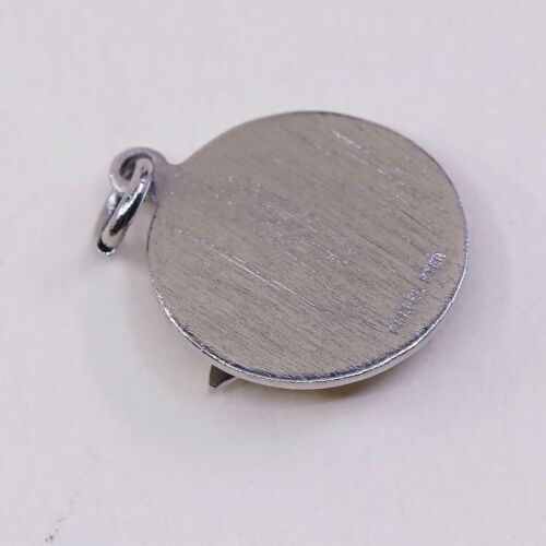 Chapel 925 Sterling Silver Descending Flying Dove Bird Circle Charm Pendant
