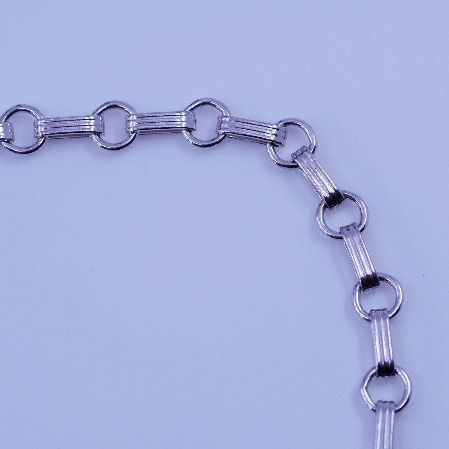 7”, vtg Italy Sterling 925 silver handmade bracelet, circle chain Berry Wreath