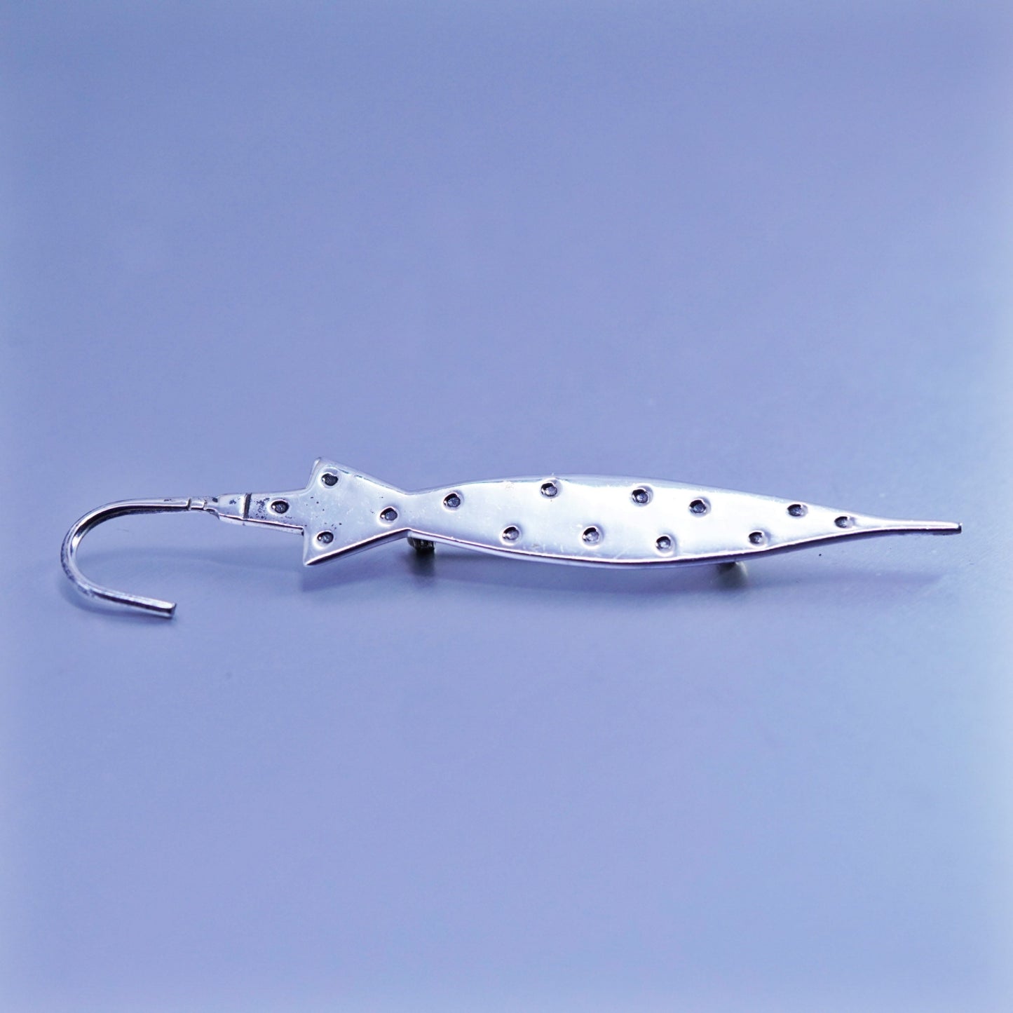 4”, vintage sterling silver handmade brooch, extra long umbrella bar pin