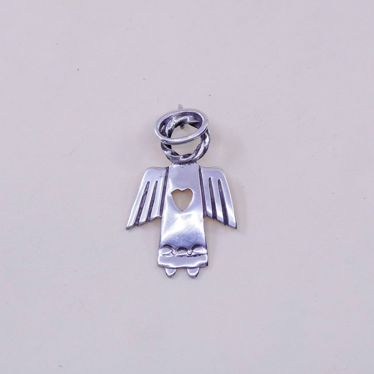 Vintage Sterling 925 silver handmade angel pendant charm