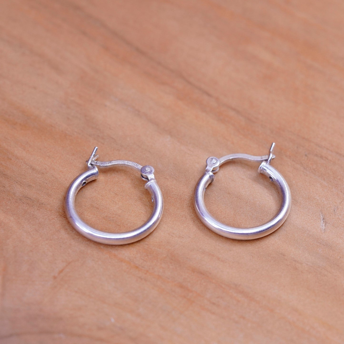 0.5”, vintage Sterling silver hoop earrings, 925 hoops