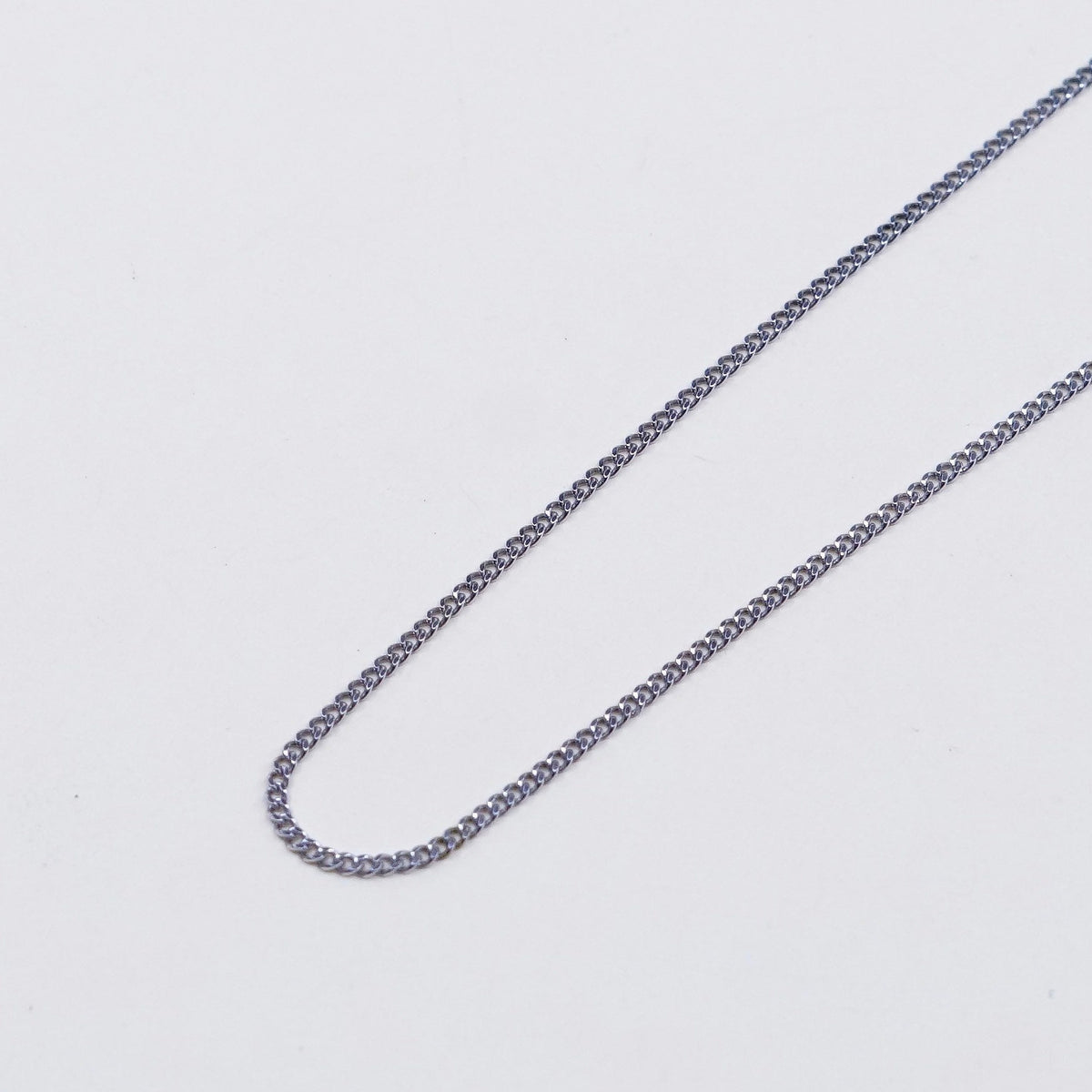 18”, 1mm, DOL sterling silver handmade necklace, 925 curb chain
