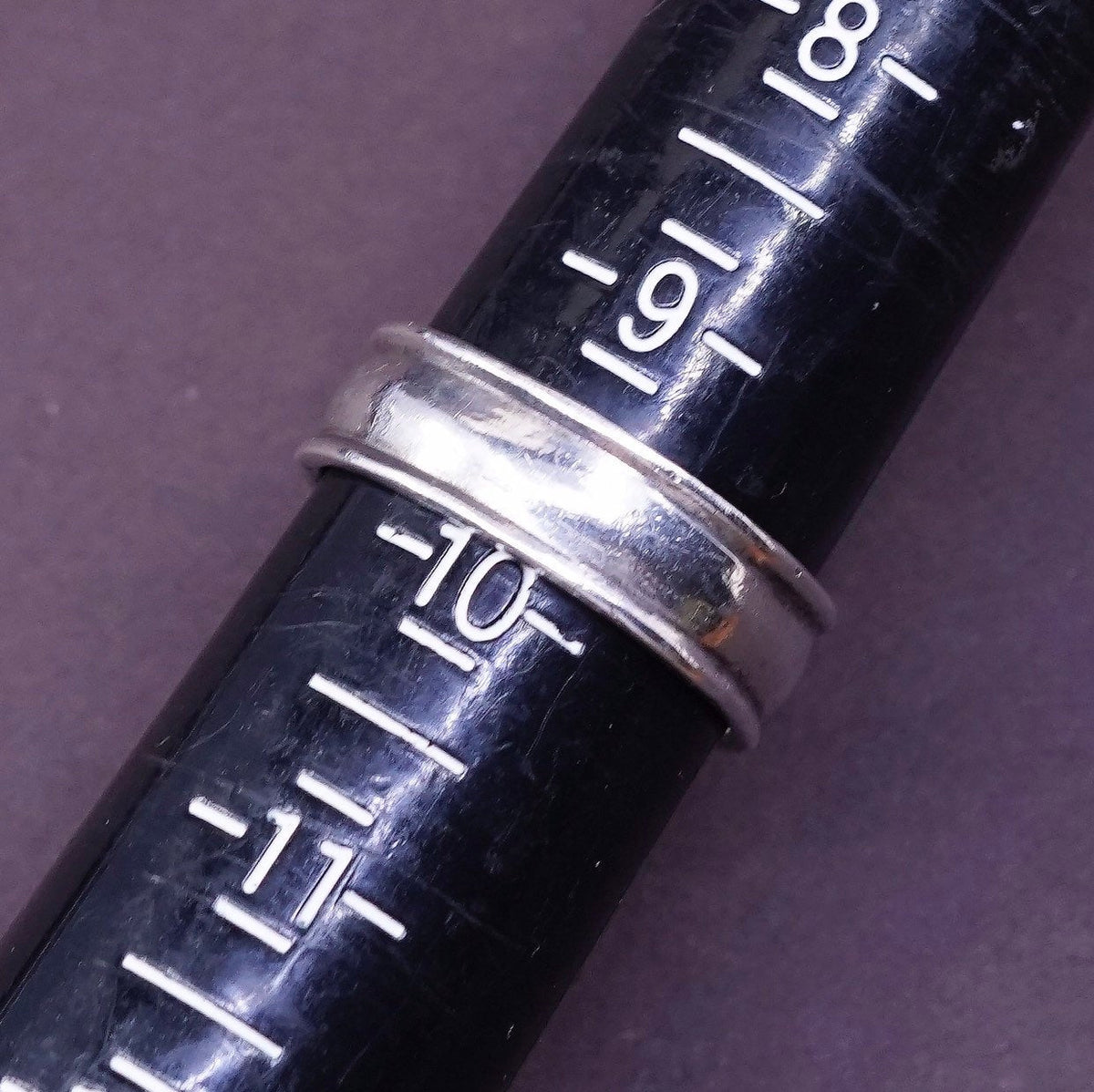 sz 9.75, vtg Sterling silver handmade ring, mexico 925 band w/ accent