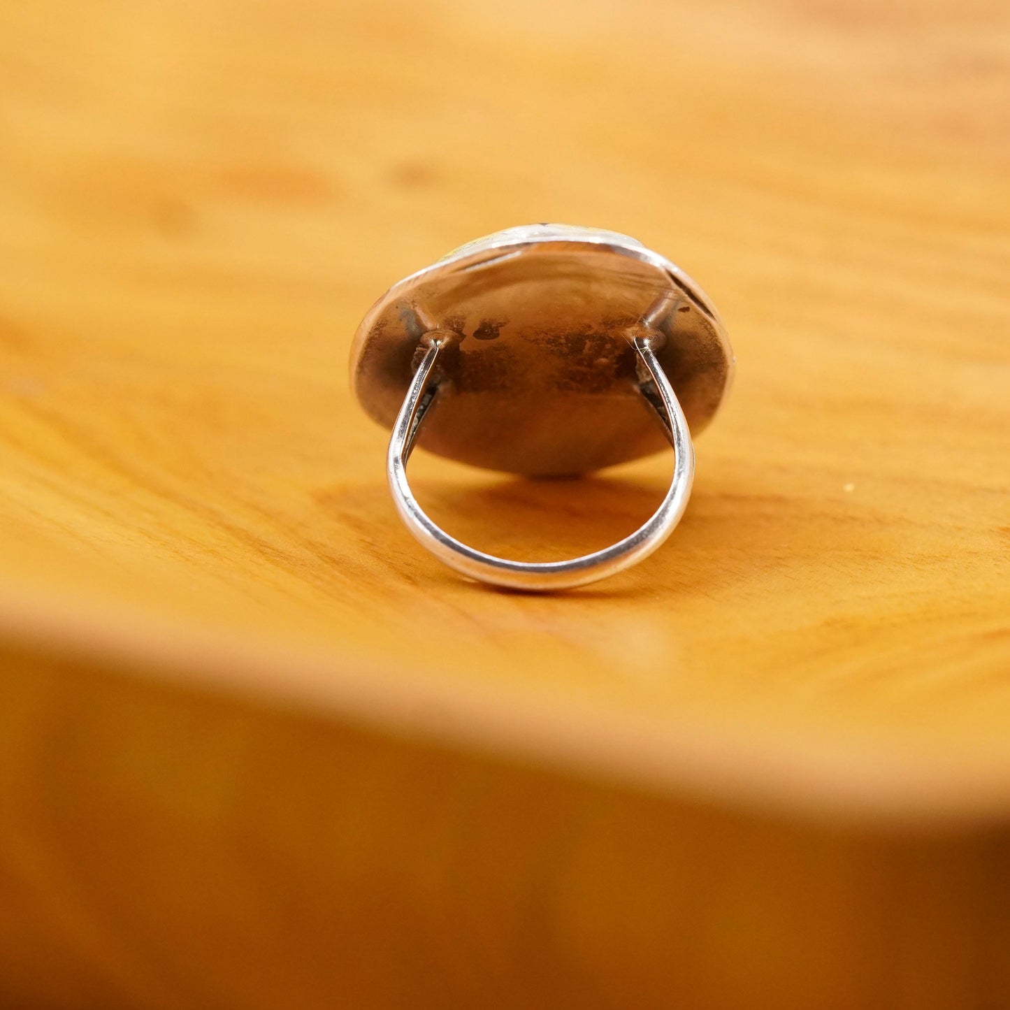 Size 5, Sterling 925 silver ring, Native American, Navajo creek turquoise