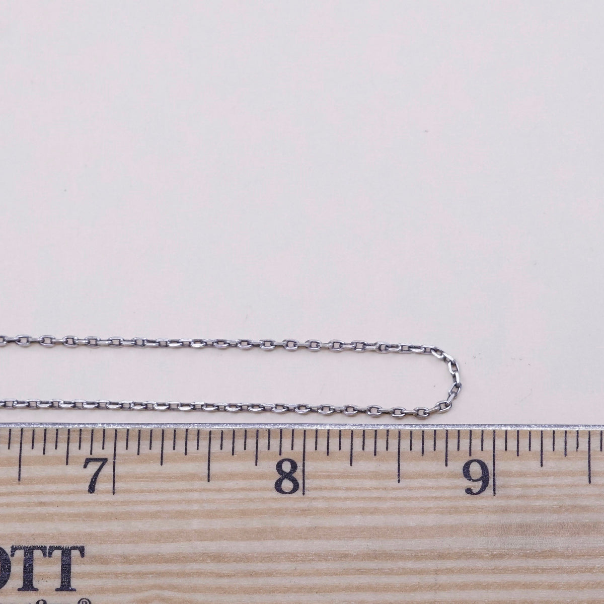 18”, 1mm, Vintage sterling silver circle chain, Italy 925 necklace