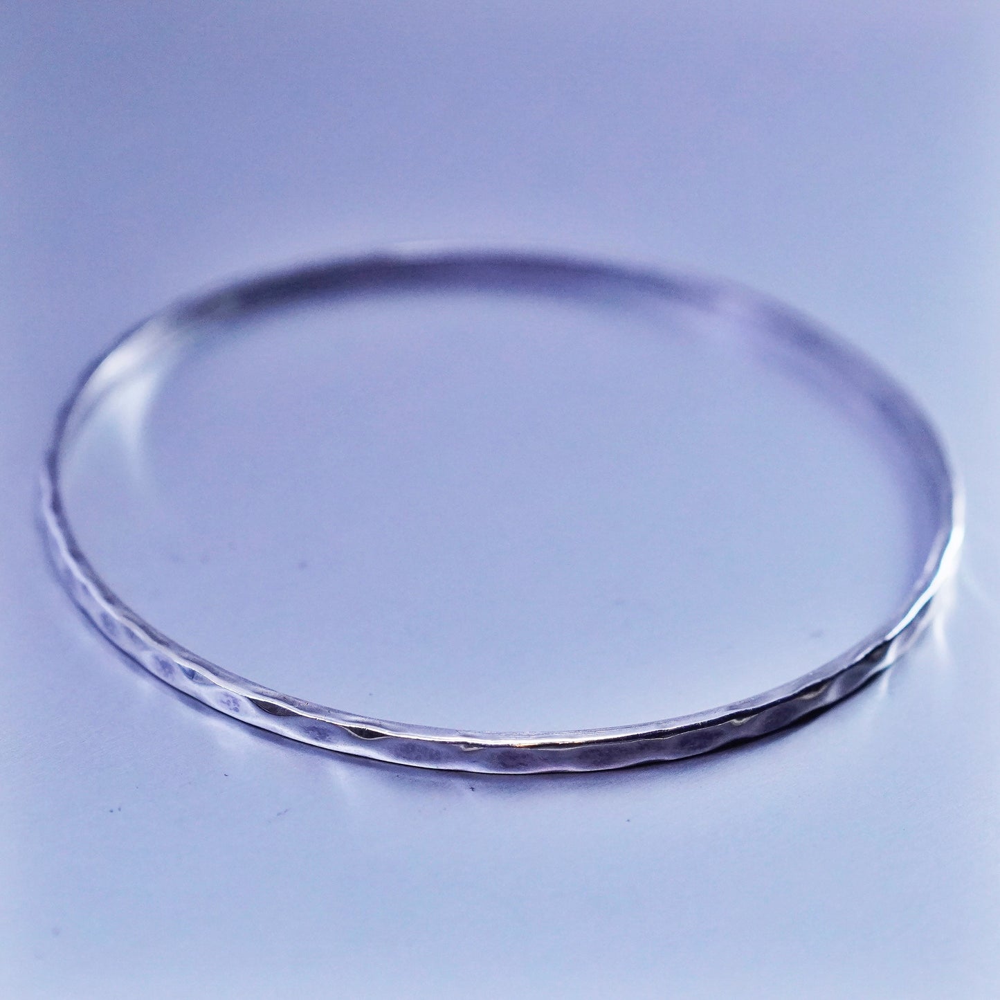 8.25”, Vintage Sterling 925 silver handmade bracelet, textured bangle