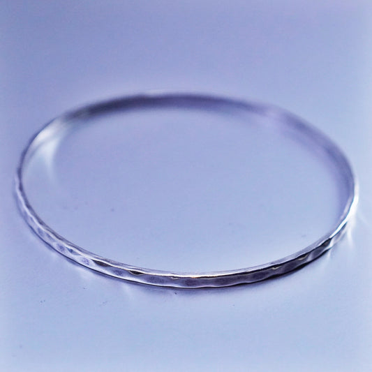 8.25”, Vintage Sterling 925 silver handmade bracelet, textured bangle