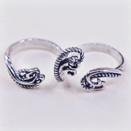 Vtg carolyn pollack Sterling 925 Silver Handmade Double Finger Band Ring
