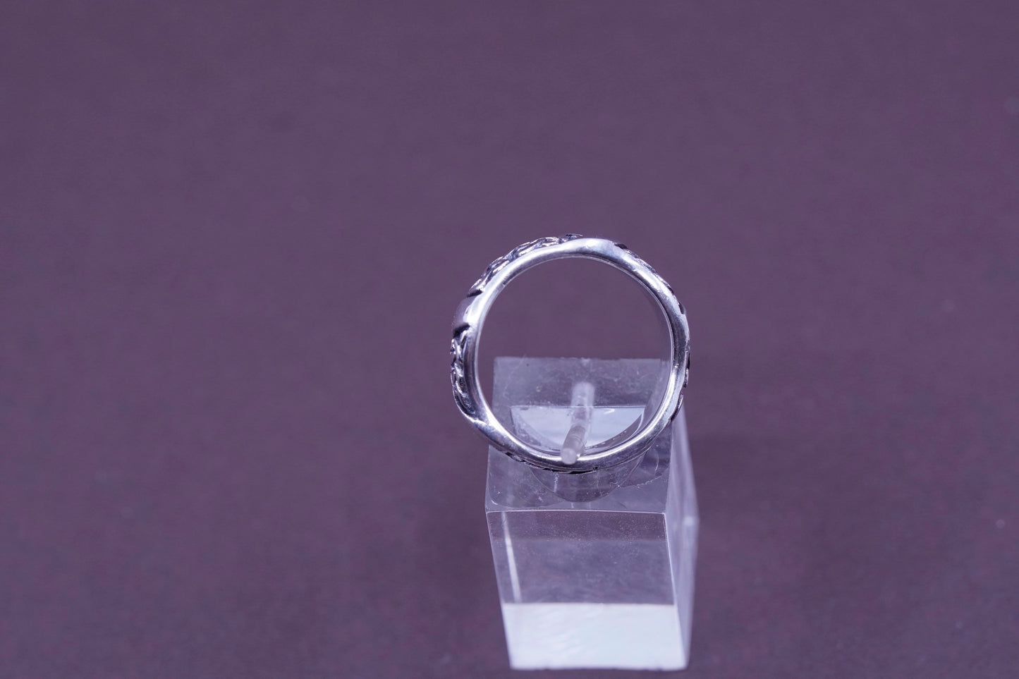 Size 8.75, vintage PCSL Sterling silver handmade ring, 925 braided woven band