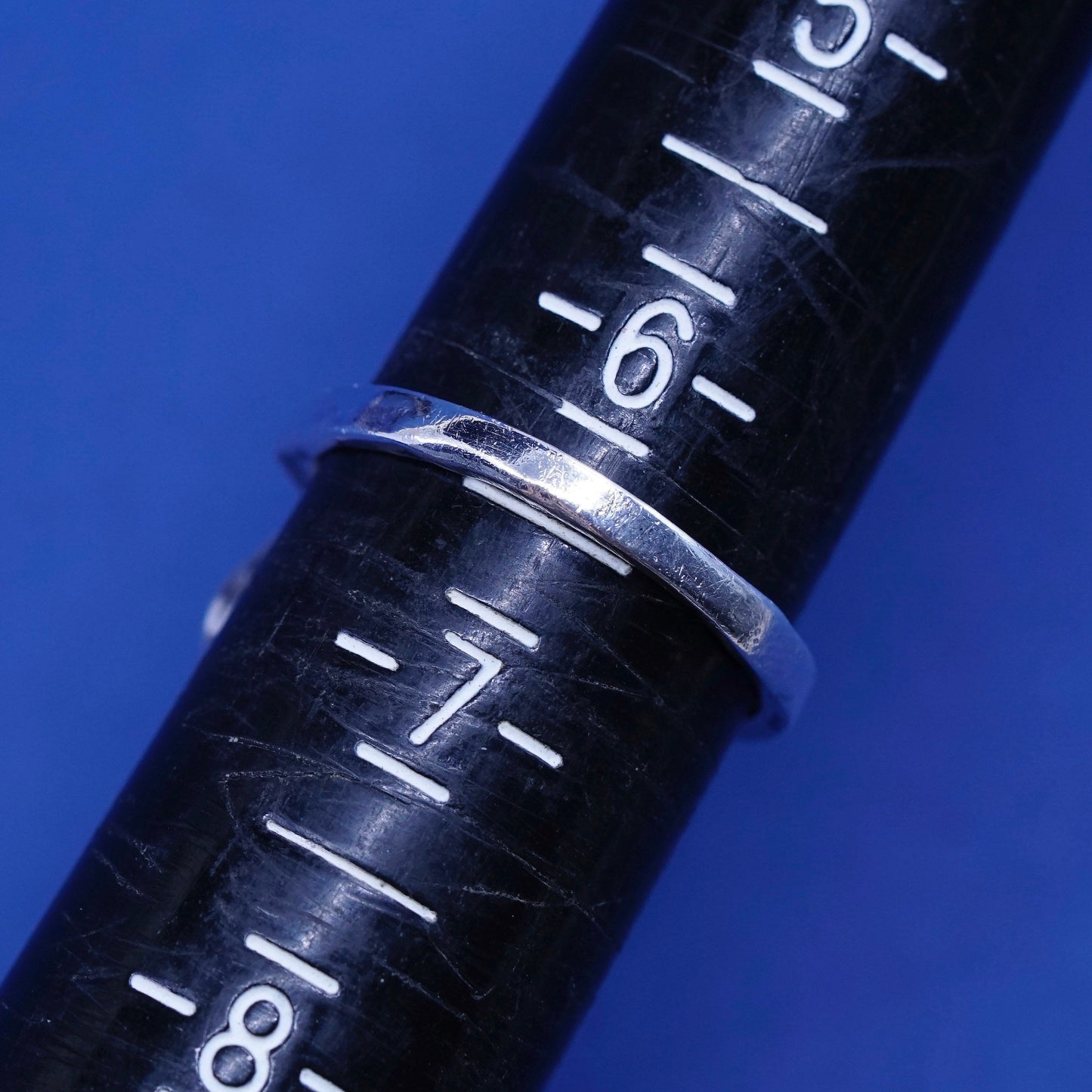 Size 6.5, sterling silver handmade ring, 925 Egyptian style ankh band