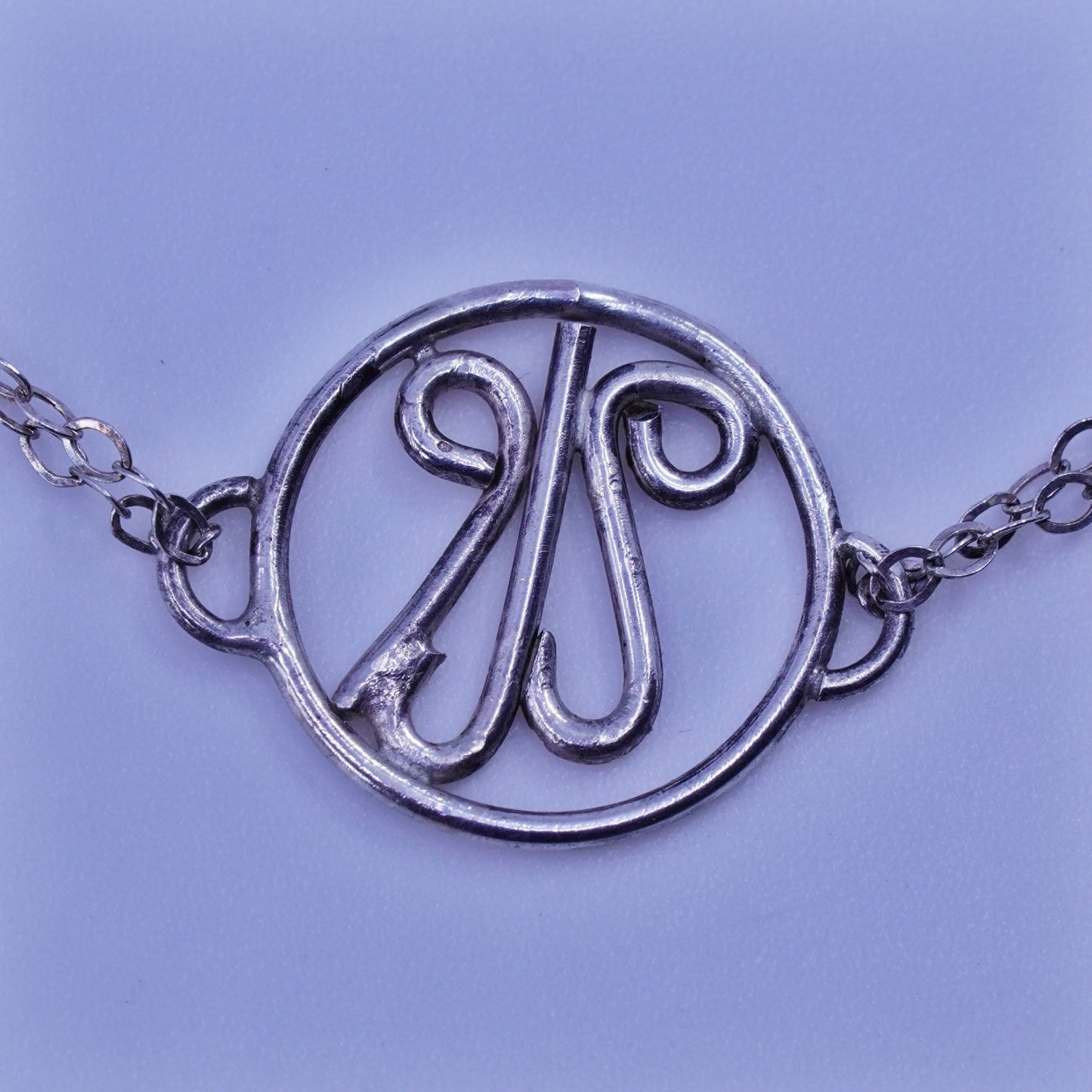 8.75”, Italy Sterling 925 silver handmade bracelet, flatten oval chain charm