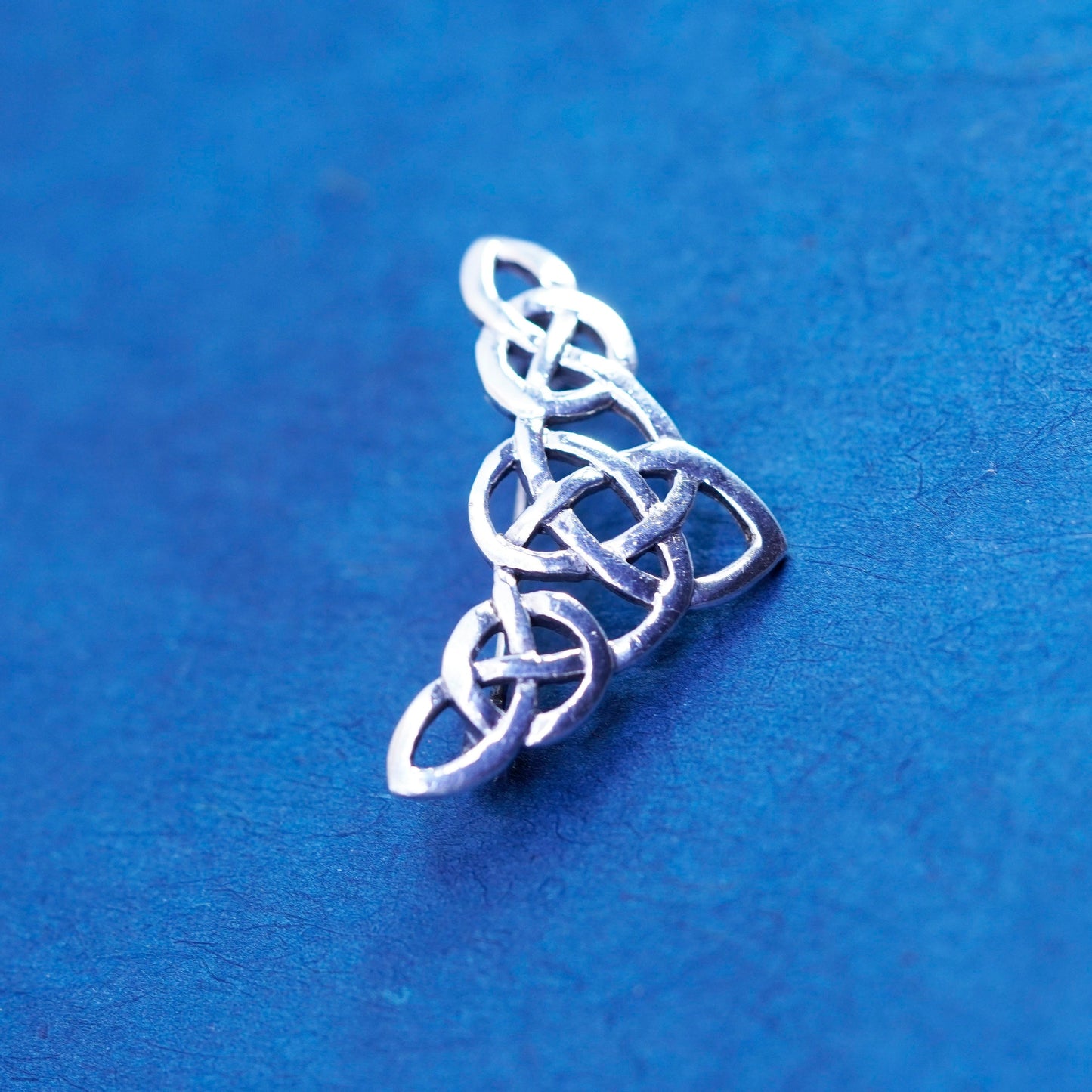 Vintage sterling silver handmade brooch, Irish 925 Celtic knot pin